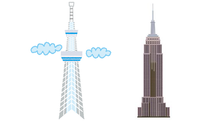 東京スカイツリーとエンパイアステートビル